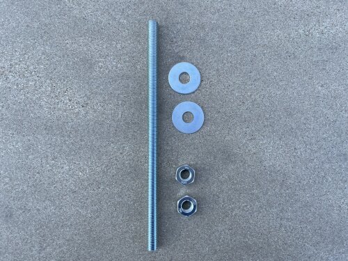 Závitová tyč 10 mm (délka 200 mm), 2 ks matky, 2 ks podložky